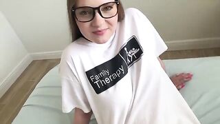 A hot young woman gets passionately taken by her stepbrother in a steamy roleplay scene