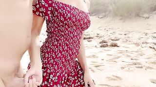 Get naked and let the sperm flow freely into your insides on the beach