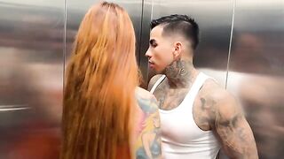 I meet my neighbor in the elevator and she gives me milk in the face