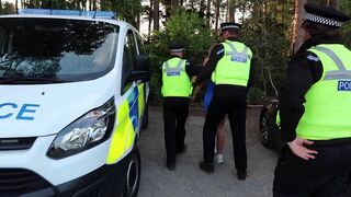 Cops fucked Lily Phillips in public for giving a blowjob