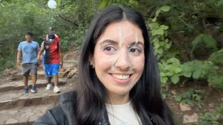 A man came to the park and had a cumwalk with a girl