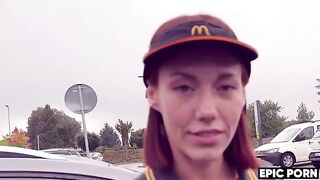 An amazing blowjob and anal sex with a cute worker, all caught on camera
