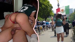 The sperm is leaking out, and she's waiting for a supplement, inspired by the World Cup