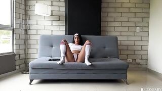 A cutie is riding a big cock like a pro