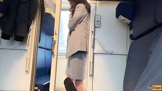 The passenger managed to seduce the train stewardess and fucked her hard
