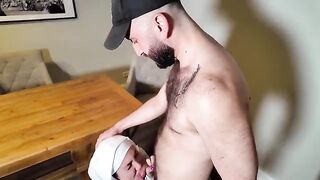 A hot chick has sex with two muscular guys in a steamy scene