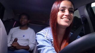 The girl showed her holes to the guy, he took her passionately in the car