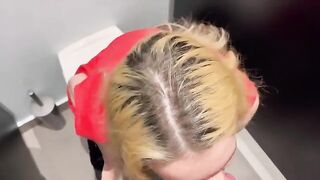 A pretty woman fucked in the public toilet for a huge amount of money