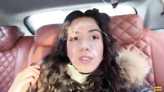 Fireworks of cum on the face of a young girl