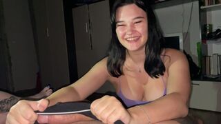 Babe agreed to blowjob for a bet at the party