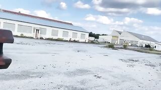 The girl is getting fucked in a strange place