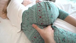 A stepbrother pushes cock into the vagina of his stepsister