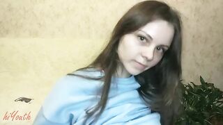 A cute Russian schoolgirl tried masturbation for the first time in her life