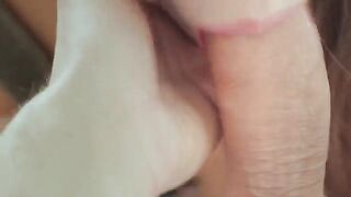 A busty woman gets her pussy fucked while sitting in the morning