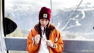 A blowjob from a stranger in the mountain cableway