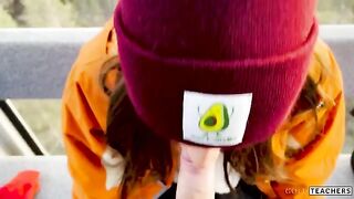 A blowjob from a stranger in the mountain cableway