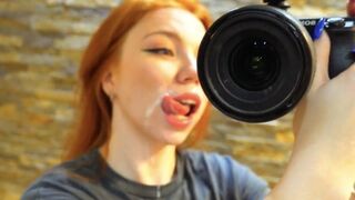 A pretty Russian babe gets her pussy fucked hard and gives a deepthroat blowjob