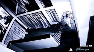Angela White roughly scissored pervert thief in hardcore action