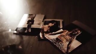 Hot brunette and blonde in a dark, passionate threesome
