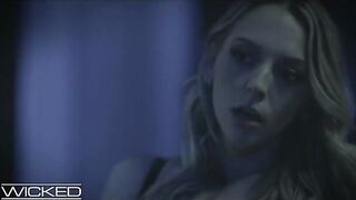 Hot brunette and blonde in a dark, passionate threesome