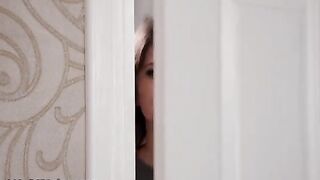 A girl almost gets caught at the spa for an oily massage with Lana Rhoades