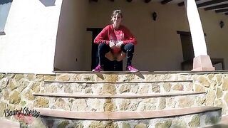 Public Pissing with a Full Bladder - Megan Rain’s Golden Shower